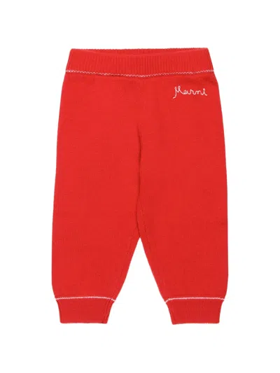 Marni Babies' Logo-embroidered Leggings In Red
