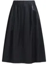 Marni Flared Silhouette Midi Skirt Water Repellent In Black