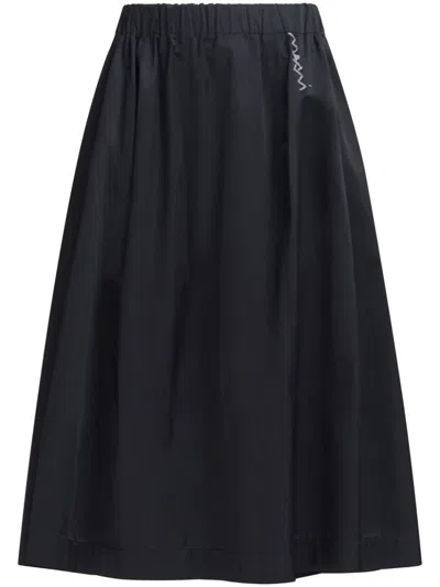 Marni Black Water Repellent Midi Skirt