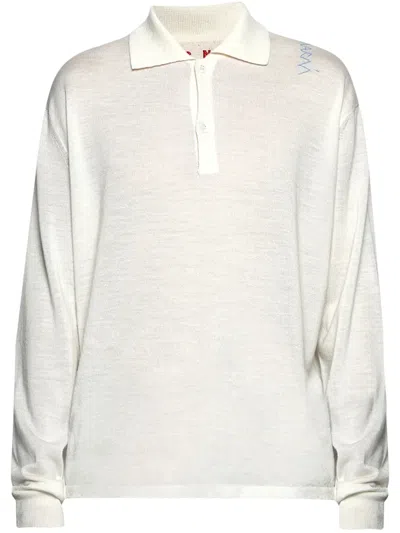 Marni Logo-embroidered Polo Shirt In Neutrals
