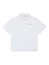 Marni Logo-embroidered Polo Shirt In White