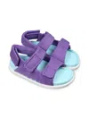 Marni Logo-embroidered Sandals In Purple