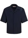 Marni Logo Embroidered Shirt In Blue