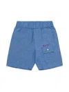 Marni Logo-embroidered Shorts In Blue