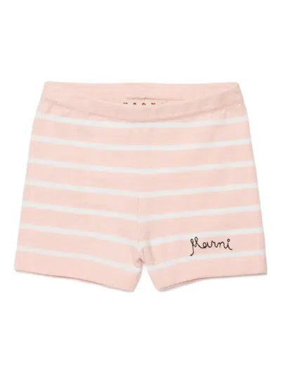Marni Babies' Logo-embroidered Shorts In Pink