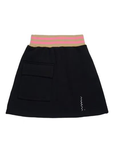 Marni Kids' Logo-embroidered Skirt In Black