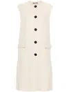 Marni Logo-embroidered Sleeveless Coat In Neutrals
