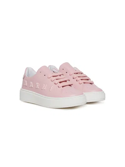 Marni Kids' Logo-embroidered Sneakers In Pink