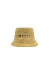 Marni Logo Embroidered Bucket Hat In Nude