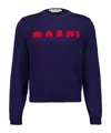 Marni Logo-embroidered Sweater In Blue