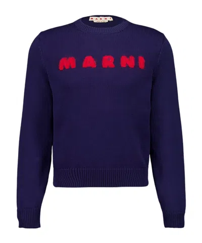 MARNI LOGO-EMBROIDERED SWEATER