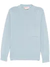 Marni Logo-embroidered Sweater In Blau