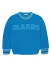 Marni Logo-embroidered Sweater In Blue