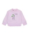 Marni Felpa Girocollo Con Fiorellini Ricamati In Purple
