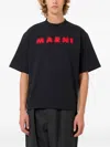 Marni Logo-embroidered T-shirt In Black