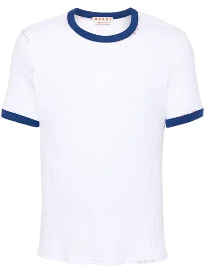 Marni Logo-embroidered T-shirt In White