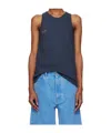 Marni Navy Fitted Tank Top In Black