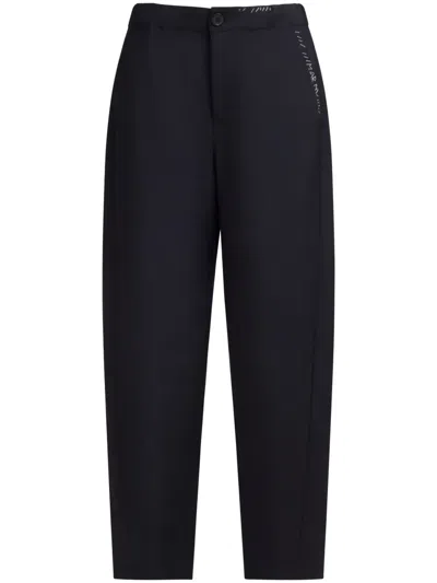 MARNI LOGO-EMBROIDERED TAPERED TROUSERS