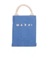 Marni Logo Embroidered Tote Bag In Blue