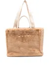 Marni Logo-embroidered Tote Bag In Neutral