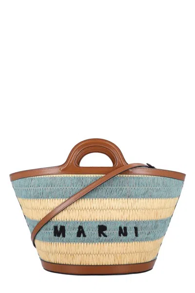 Marni Logo Embroidered Tote Bag In Multi