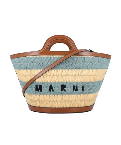 MARNI MARNI LOGO EMBROIDERED TOTE BAG