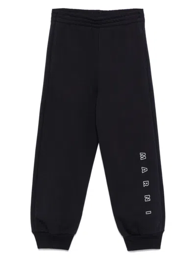 MARNI LOGO-EMBROIDERED TRACK PANTS