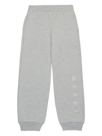 Marni Kids' Logo-embroidered Tracksuit Bottom In Grey