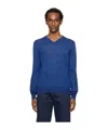 Marni Logo-embroidered Virgin Wool Jumper In Blue