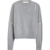 Marni Logo Embroidered Wool & Cashmere Sweater In Grey