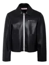 Marni Logo-embroidered Zip-front Jacket In Black