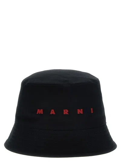 MARNI MARNI LOGO EMBROIDERY BUCKET HAT