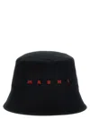Marni Black Embroidered Logo Bucket Hat