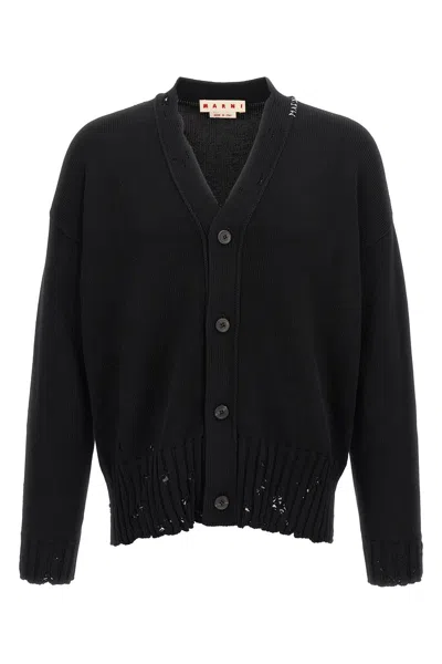 MARNI LOGO EMBROIDERY CARDIGAN