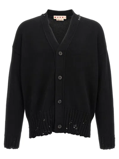 MARNI MARNI LOGO EMBROIDERY CARDIGAN