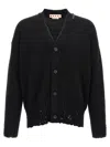 Marni Logo Embroidery Cardigan Sweaters And Cardigans Black In Black