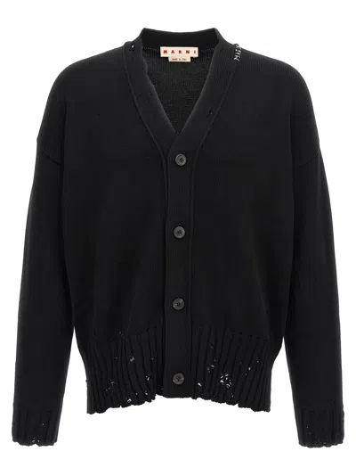 MARNI MARNI LOGO EMBROIDERY CARDIGAN
