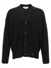 Marni Logo Embroidery Cardigan Sweaters And Cardigans Black