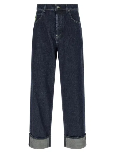 Marni Logo Embroidery Jeans In Blue
