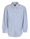 Marni Logo Embroidery Oversized Shirt In Sapphire
