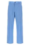 Marni Logo Embroidered Pants With Pockets And Loops In Blue