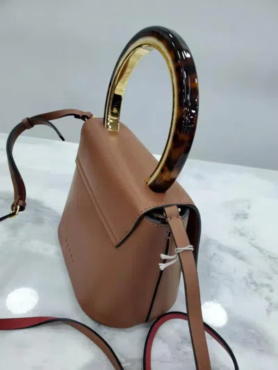 Marni Logo Handbag In Brown