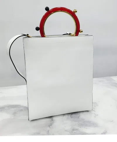 Marni Logo Handbag In White
