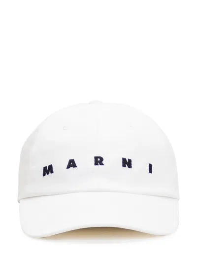 Marni Logo Hat In White