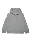 Marni Logo Hooded Sweatshirt In Gray