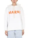 Marni Women's Logo Hoodie In White