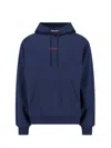 Marni Long Sleeved Hooded Sweatshirt In Blue