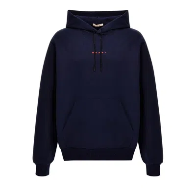 Pre-owned Marni Logo Hoodie 'dark Blue' | Men's Size 46