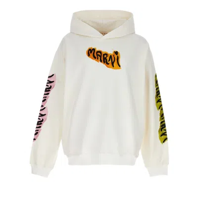 Pre-owned Marni Logo Hoodie 'natural White'