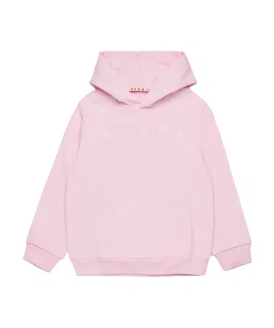 Marni Logo Hoodie In Pink